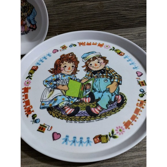 Vintage Raggedy Ann & Andy 2pc Dish Set Oneida Deluxe Bowl and Plate (b7) - Picture 3 of 6